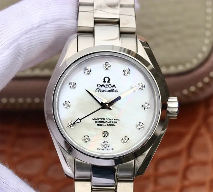 Omega Seamaster 231.10.34.20.55.002 Aqua Terra 150M 3S Factory 1:1 Best Edition Replica Watch White Diamond Dial